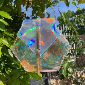 Iridescent Holographic PVC Rainbow Clear Purse 🌈✨
